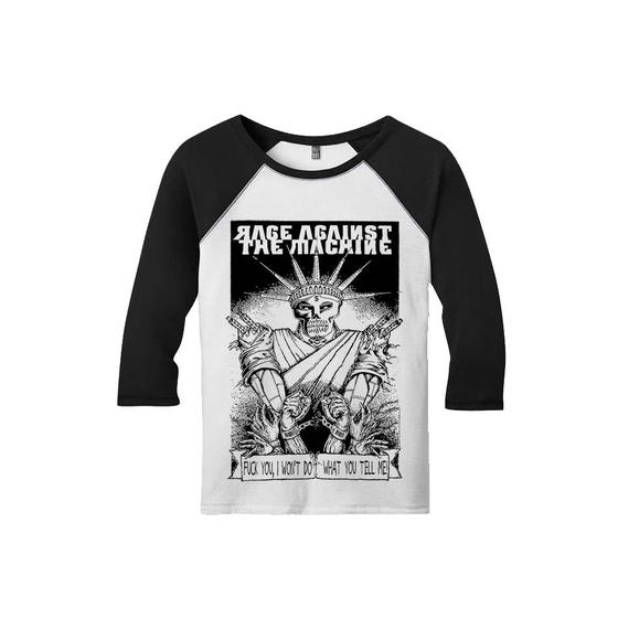 Imagem de Camiseta Raglan Manga 3/4 Feminina Rage Against The Machine