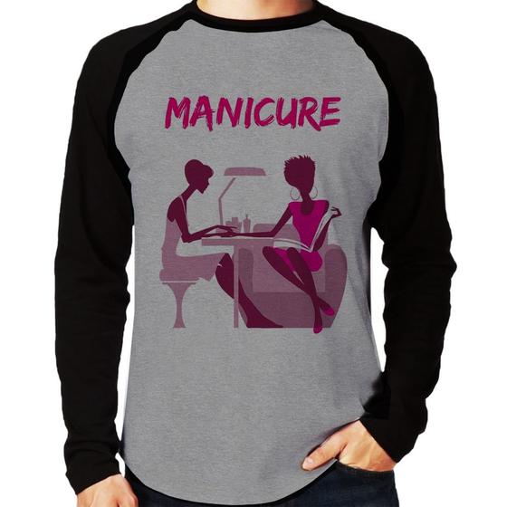 Imagem de Camiseta Raglan Manicure Manga Longa - Foca na Moda