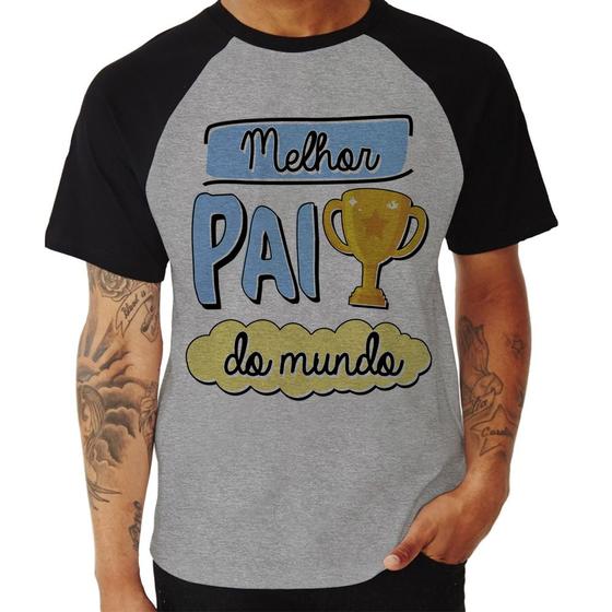 Imagem de Camiseta Raglan Melhor pai do mundo - Foca na Moda