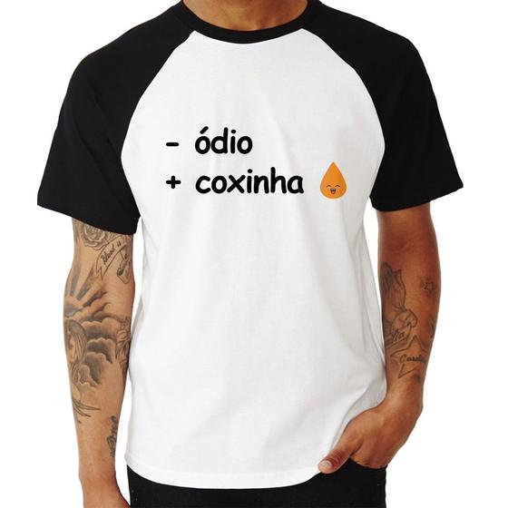 Imagem de Camiseta Raglan Menos ódio, Mais coxinha - Foca na Moda