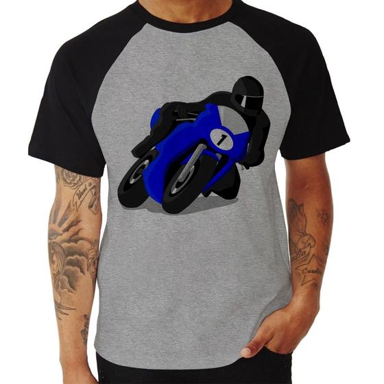 Imagem de Camiseta Raglan Moto Corrida - Foca na Moda