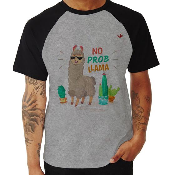 Imagem de Camiseta Raglan No prob llama - Foca na Moda