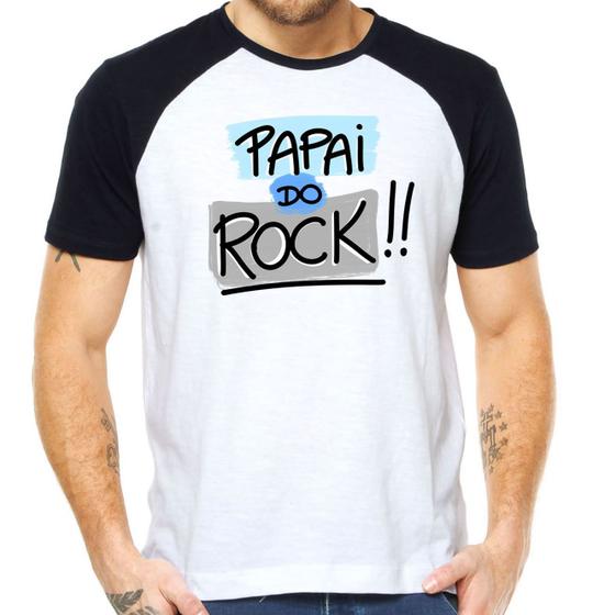 Imagem de Camiseta raglan papai do rock and roll musica camisa pai