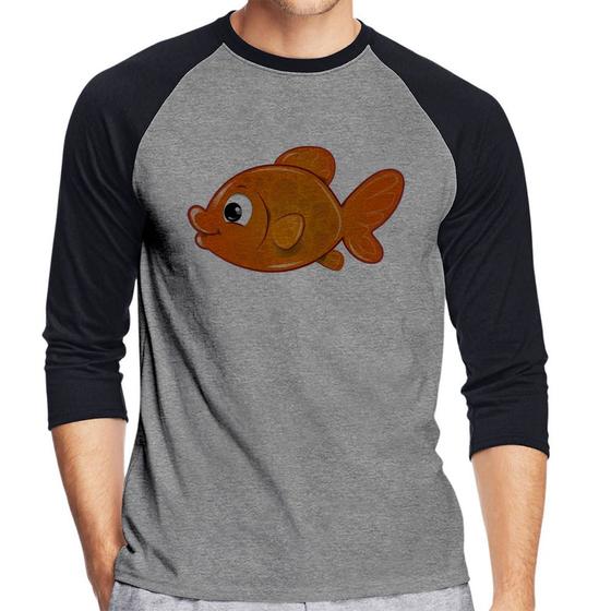 Imagem de Camiseta Raglan Peixinho Brinquedo Manga 3/4 - Foca na Moda