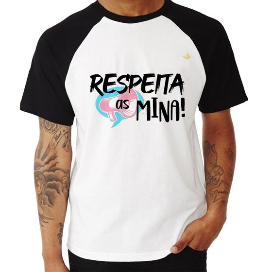 Imagem de Camiseta Raglan Respeita as mina! - Foca na Moda