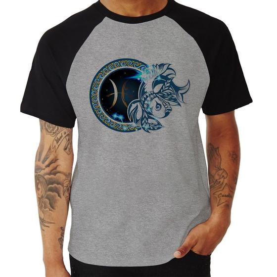 Imagem de Camiseta Raglan Signo Peixes Astrologia - Foca na Moda