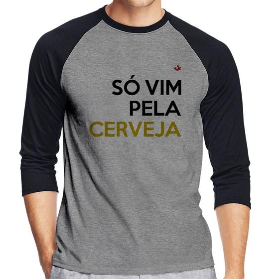 Imagem de Camiseta Raglan Só vim pela cerveja Manga 3/4 - Foca na Moda