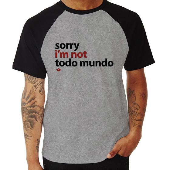 Imagem de Camiseta Raglan Sorry, I'm not todo mundo - Foca na Moda