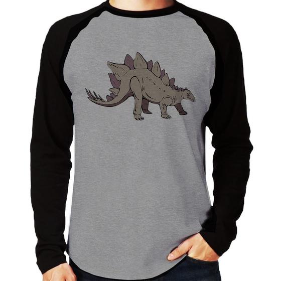 Imagem de Camiseta Raglan Stegosaurus Manga Longa - Foca na Moda