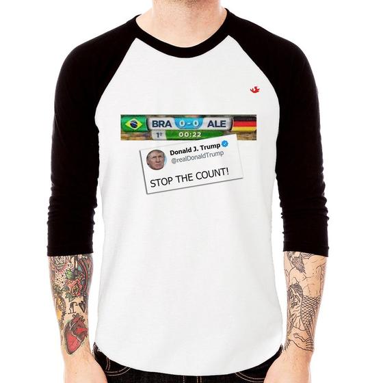 Imagem de Camiseta Raglan Stop the Count 7x1 Manga 3/4 - Foca na Moda