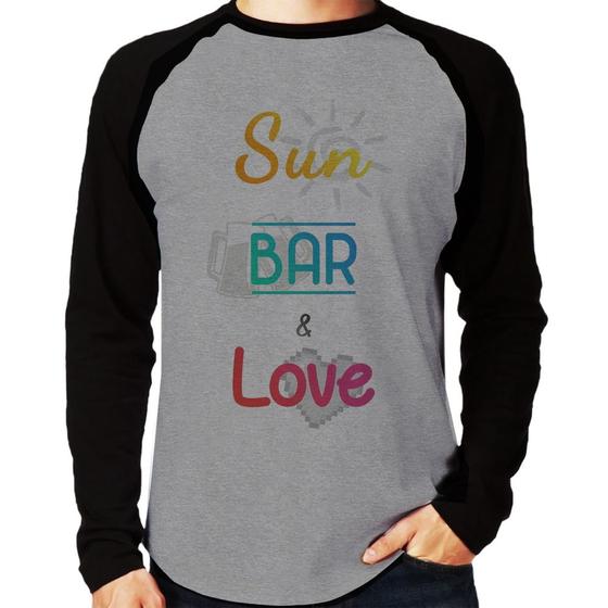 Imagem de Camiseta Raglan Sun Bar & Love Manga Longa - Foca na Moda