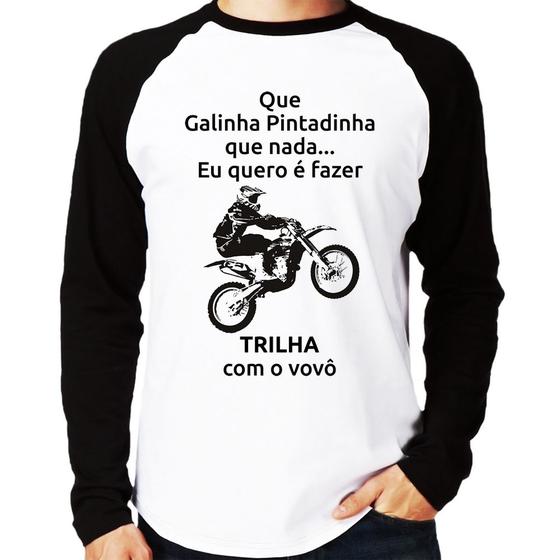 Imagem de Camiseta Raglan Trilha com o vovô Manga Longa - Foca na Moda