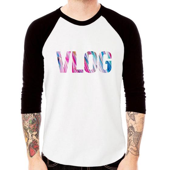 Imagem de Camiseta Raglan Vlog Manga 3/4 - Foca na Moda