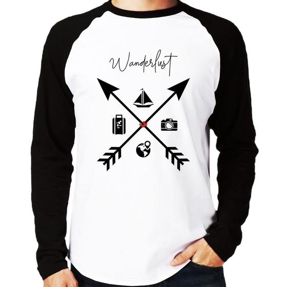 Imagem de Camiseta Raglan Wanderlust Veleiro Manga Longa - Foca na Moda