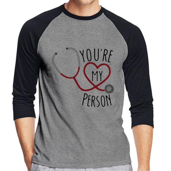 Imagem de Camiseta Raglan You're My Person Coração Manga 3/4 - Foca na Moda