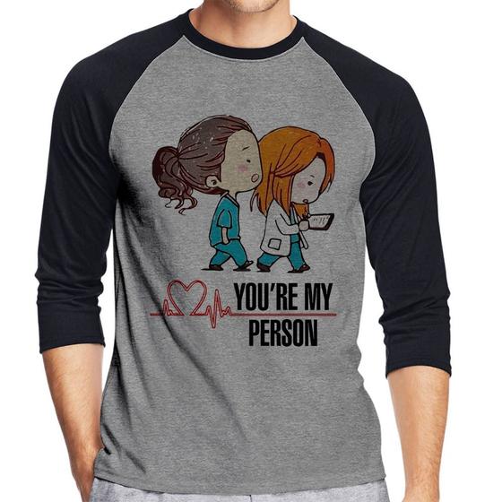 Imagem de Camiseta Raglan You're My Person Manga 3/4 - Foca na Moda