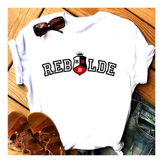 Imagem de Camiseta Rebelde Blusa Rbd Unissex Fã Clube Turnê Uniforme Show Gravata Vermelha Mia Lupita