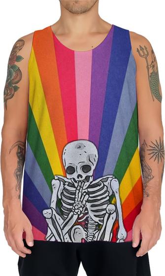 Imagem de Camiseta Regata Ads Esqueleto Cranio Lgbt Arco Iris