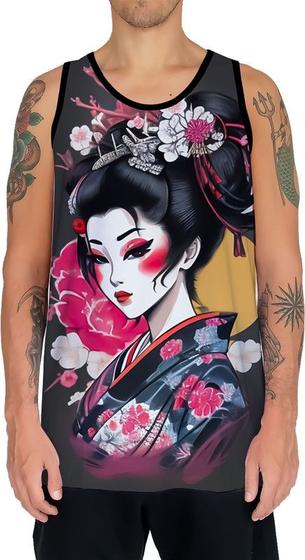 Imagem de Camiseta Regata Arte Oriental Mulher Gueixa Beleza  1