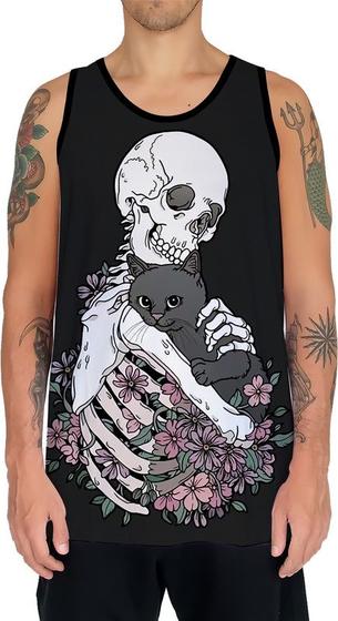 Imagem de Camiseta Regata Arte Tumblr Esqueletos Caveira Ossos Moda 1