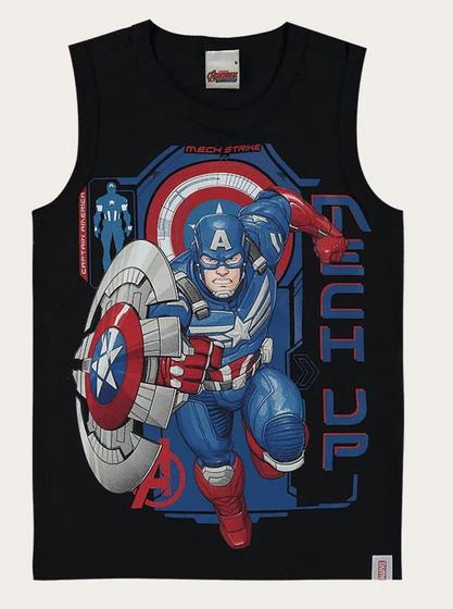 Imagem de Camiseta Regata Avengers Capitão América TAM 04 - Malwee Kids 2023