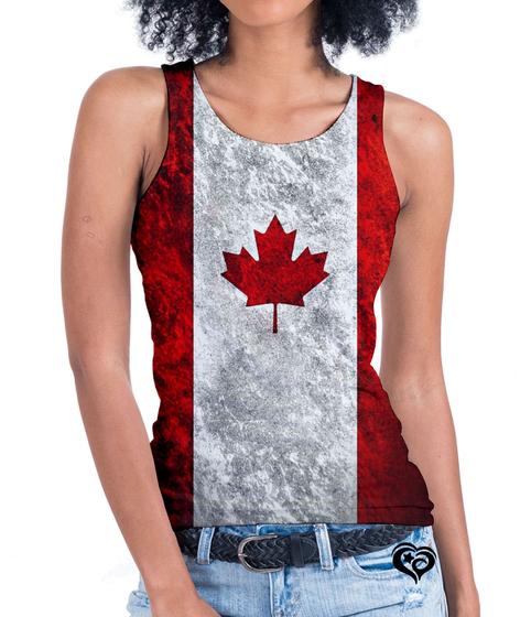 Imagem de Camiseta Regata bandeira Canada Feminina blusa