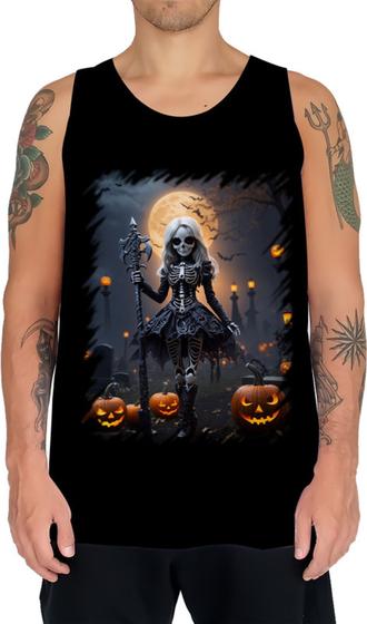 Imagem de Camiseta Regata Bruxa Caveira Halloween 3