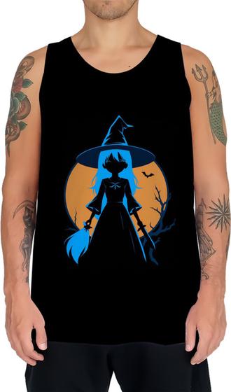 Imagem de Camiseta Regata Bruxa Halloween Azul Festa 11