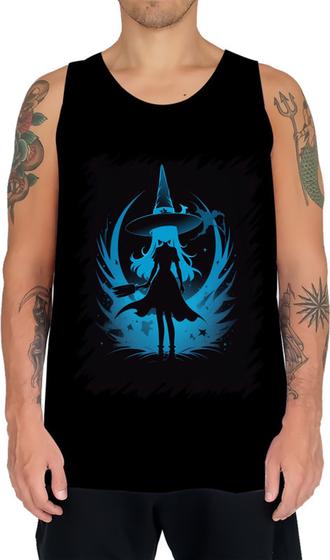 Imagem de Camiseta Regata Bruxa Halloween Azul Festa 9