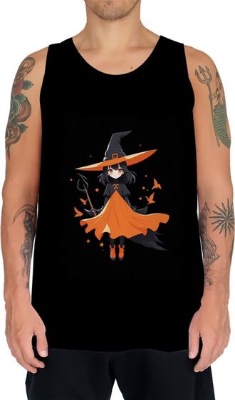 Imagem de Camiseta Regata Bruxa Halloween Laranja 7