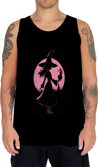 Imagem de Camiseta Regata Bruxa Halloween Rosa 9