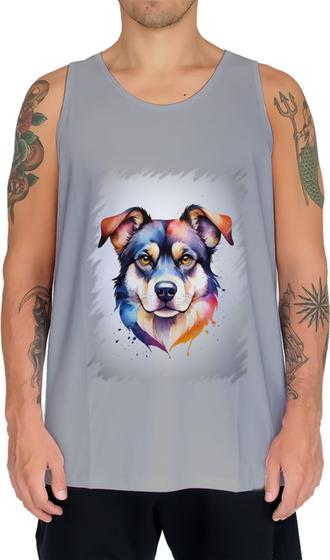 Imagem de Camiseta Regata Cachorro Ilustrado Cromático Abstrato 3