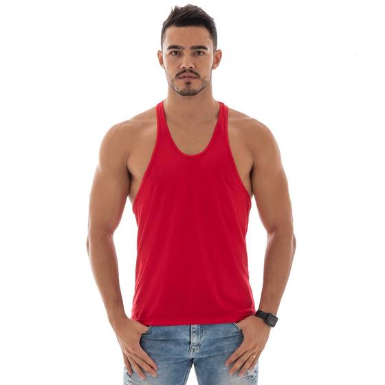 Imagem de Camiseta Regata Cavada Masculina Treino Academia Fitness Lisa