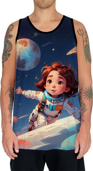 Imagem de Camiseta Regata Crianças Astronautas Planetas Galáxias 13