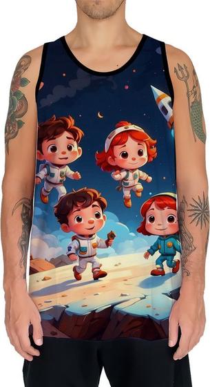 Imagem de Camiseta Regata Crianças Astronautas Planetas Galáxias 8
