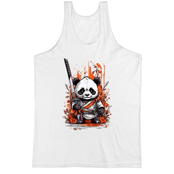 Imagem de Camiseta Regata Cute cartoon panda samurai