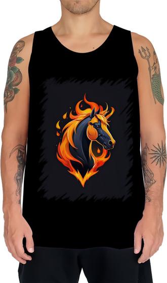 Imagem de Camiseta Regata de Cavalo Flamejante Fire Horse 1