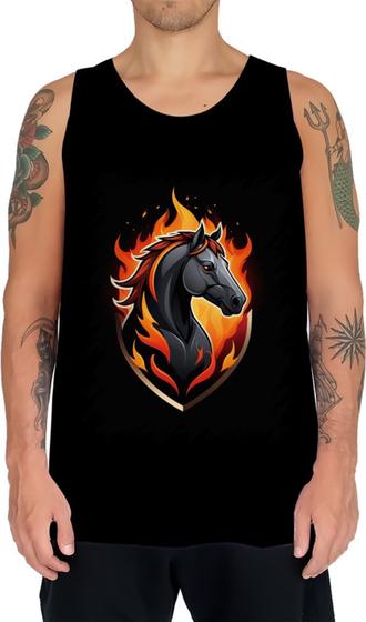 Imagem de Camiseta Regata de Cavalo Flamejante Fire Horse 10