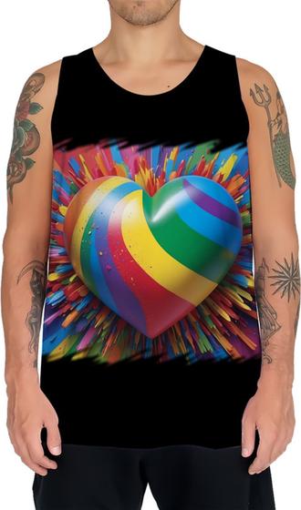 Imagem de Camiseta Regata do Orgulho LGBT Coração Amor 1