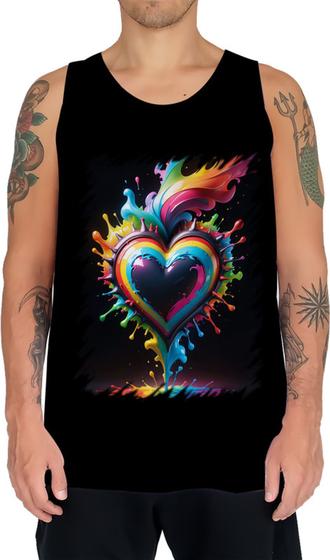 Imagem de Camiseta Regata do Orgulho LGBT Coração Amor 11