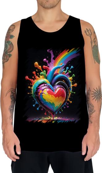 Imagem de Camiseta Regata do Orgulho LGBT Coração Amor 7