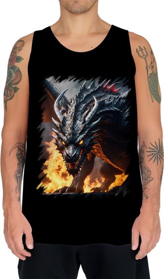 Imagem de Camiseta Regata Dragão Dragon Chamas Infernal Fogo 7