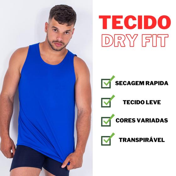 Imagem de Camiseta Regata Dry Fit Antitranspirante Academia Exercício Masculino