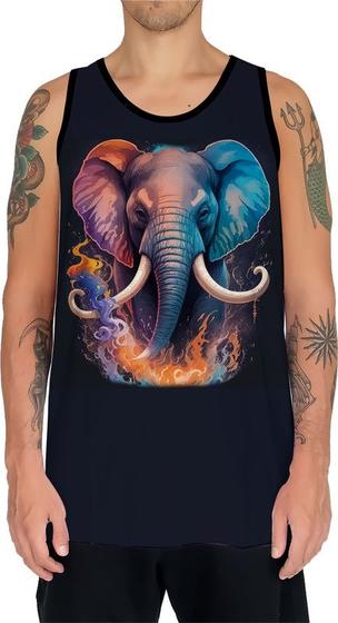 Imagem de Camiseta Regata Estampada Elefante Fogo Ilustração Moda 2