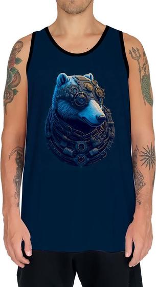 Imagem de Camiseta Regata Estampada Steampunk Urso Tecnovapor HD 7