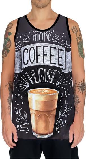 Imagem de Camiseta Regata Estampas Eu amo Café Coffee Grãos Arte HD 1