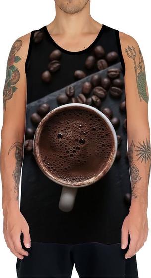 Imagem de Camiseta Regata Estampas Eu amo Café Coffee Grãos Arte HD 11