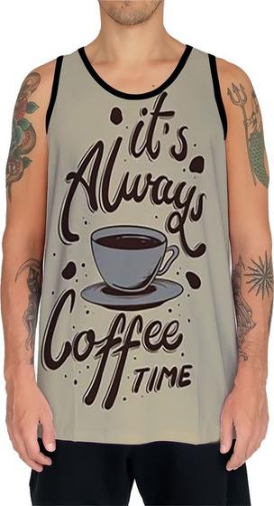 Imagem de Camiseta Regata Estampas Eu amo Café Coffee Grãos Arte HD 15