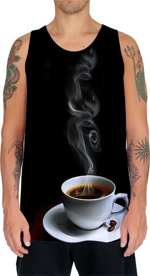 Imagem de Camiseta Regata Estampas Eu amo Café Coffee Grãos Arte HD 19