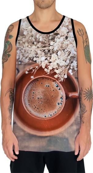 Imagem de Camiseta Regata Estampas Eu amo Café Coffee Grãos Arte HD 8